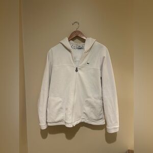 Lacoste Cream Fleece Hoodie With Zipper Size 46